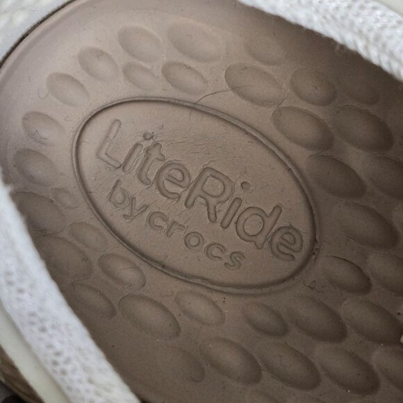 Crocs Literide Pacer Sneaker‎ Womens 7 Beige Camo Breathable Outdoor Gorpcore - Picture 11 of 14